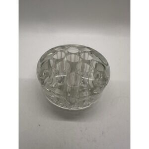 Vintage Clear Glass Flower Frog 3.5" Round Floral‎ Arranger Holder Vase Insert